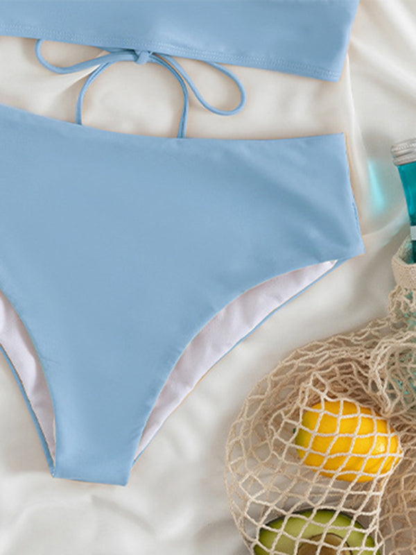 New women's lace V-neck ruffled high-waist split swimsuit bikini - 10 colours available