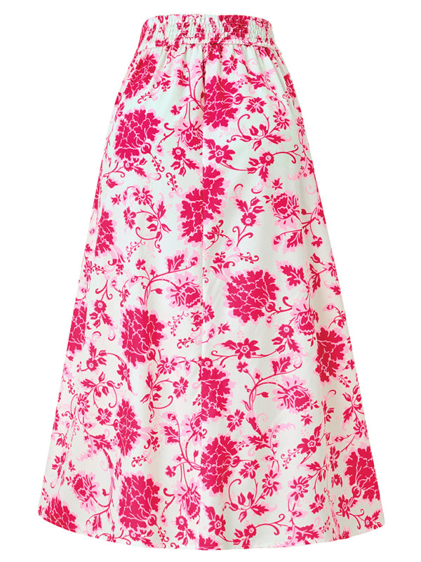 New casual holiday printed casual waist skirt - 3 colours available