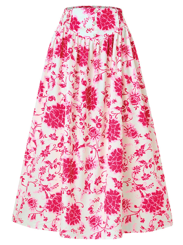 New casual holiday printed casual waist skirt - 3 colours available