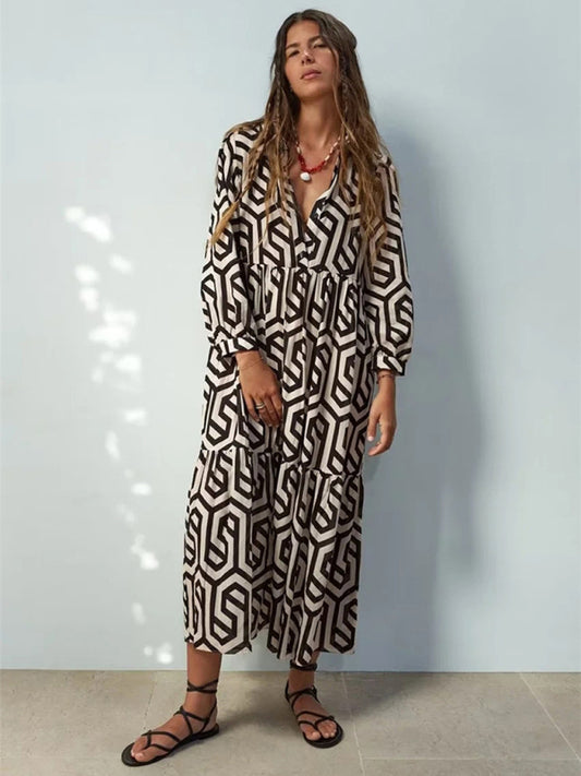 Women's Jersey-fabric Maxi Dress And Long-sleeve Jacket