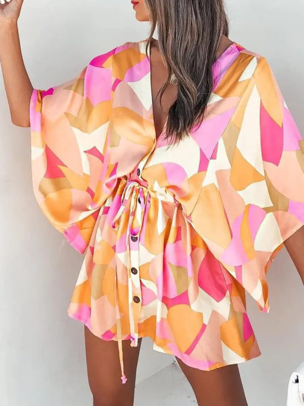Women's Woven Flower Holiday Casual Dress