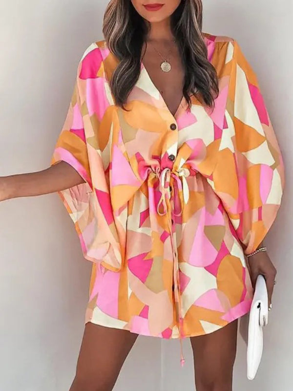 Women's Woven Flower Holiday Casual Dress