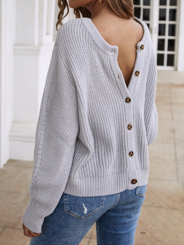 Women's Casual Knit Button Cardigan Sweater - 5 colours available