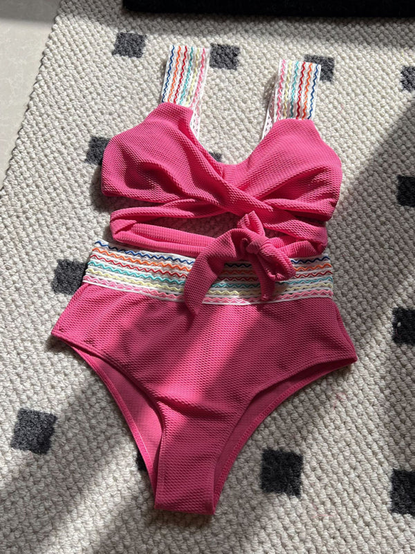 New Rainbow Ribbon Series High Waisted Two-piece Swimsuit Bikini - 5 colours available