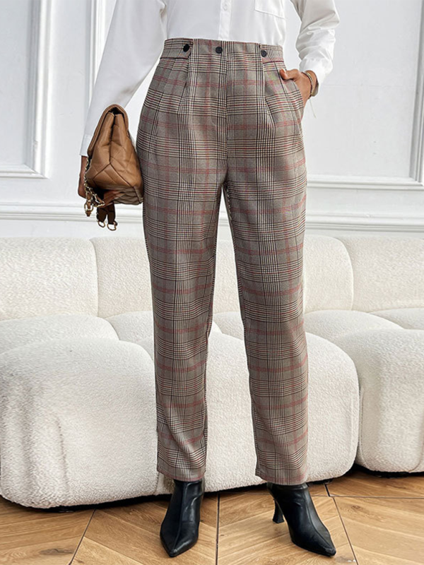 Women's plaid cigarette pants