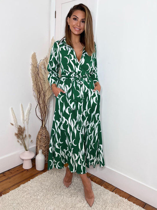 Women's Bright Print Button Front Midi Dress - 2 colours available